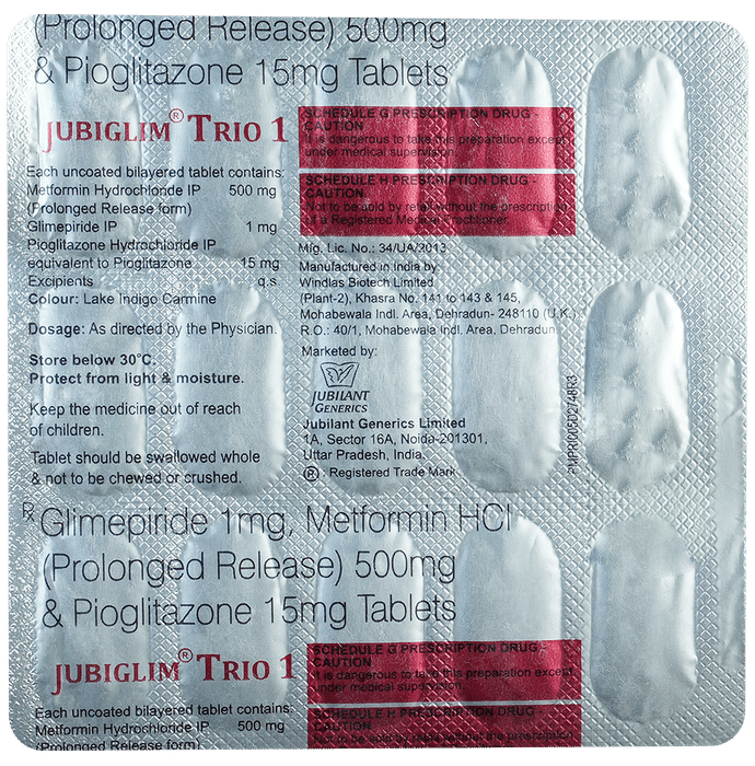 Jubiglim Trio 1 Tablet PR