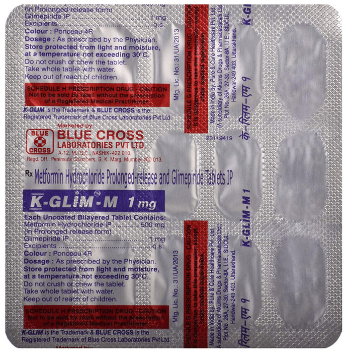 K-Glim-M 1mg Tablet PR