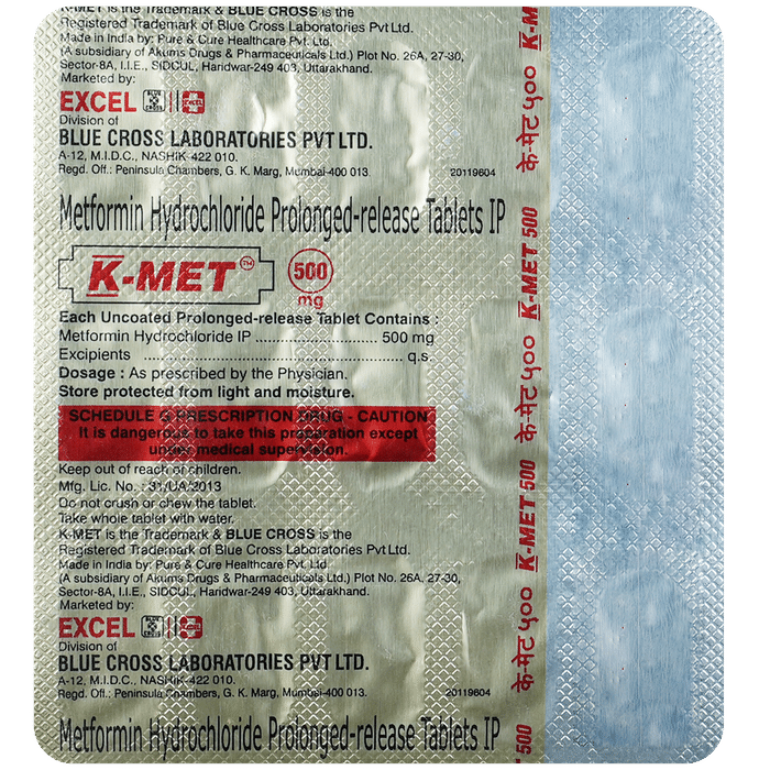 K-Met 500mg Tablet PR