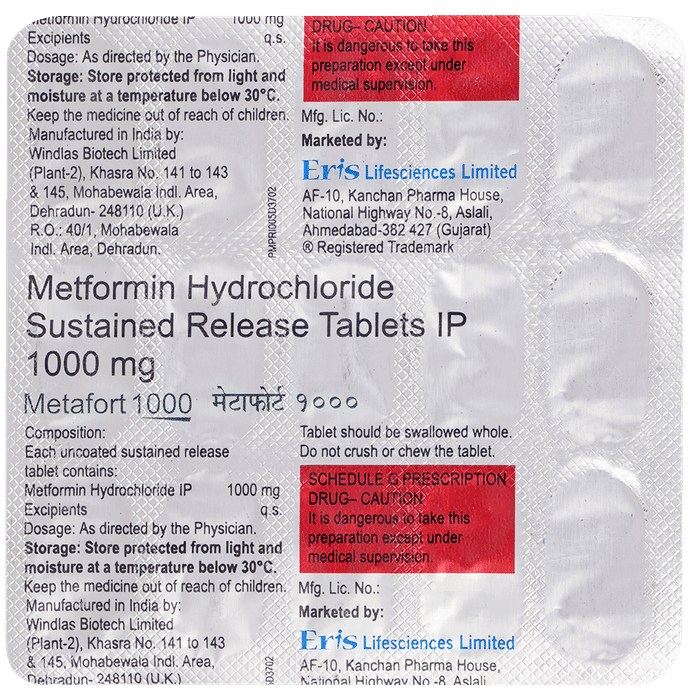 Metafort 1000 Tablet SR