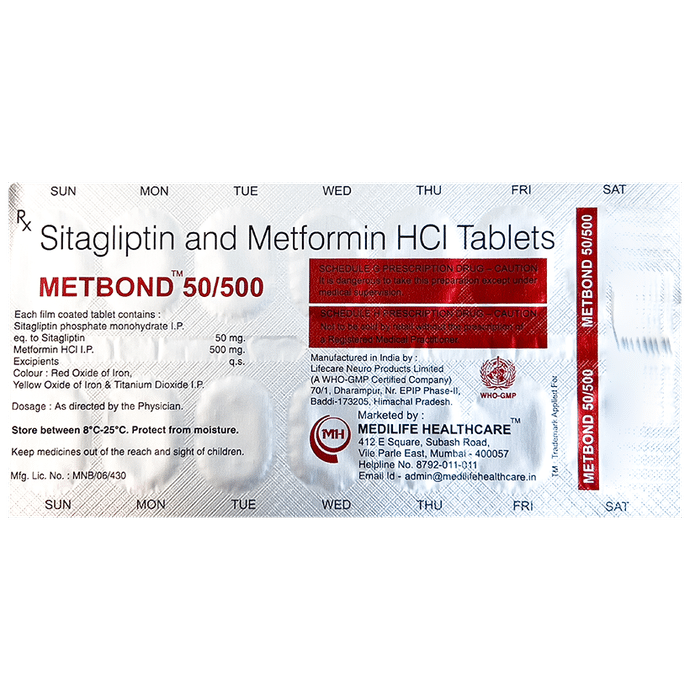 Metbond 50/500 Tablet