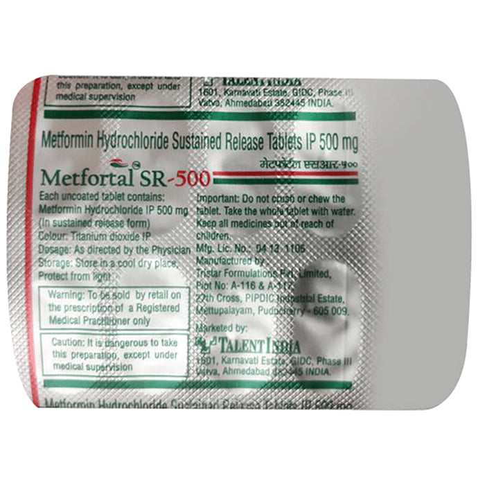 Metfortal SR 500 Tablet