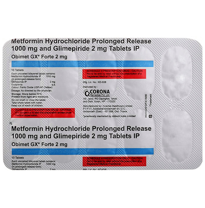 Obimet GX Forte 2mg Tablet PR