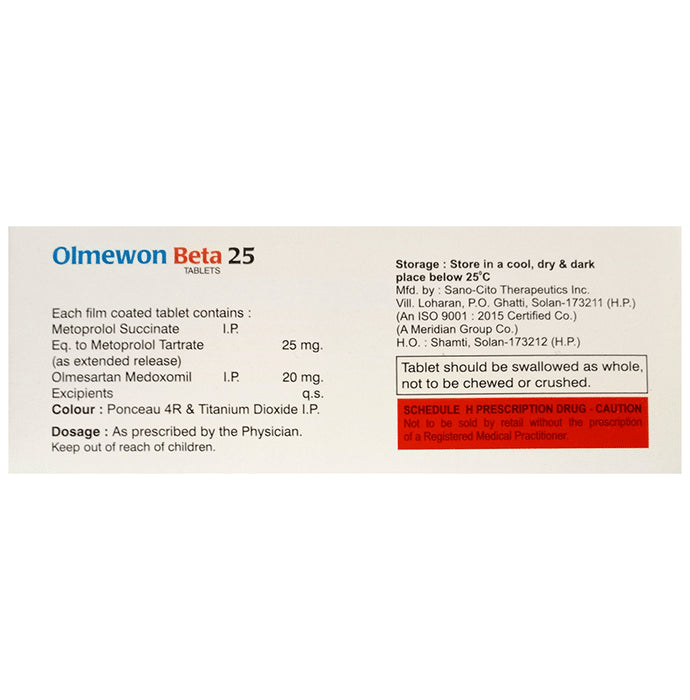Olmewon Beta 25 Tablet ER