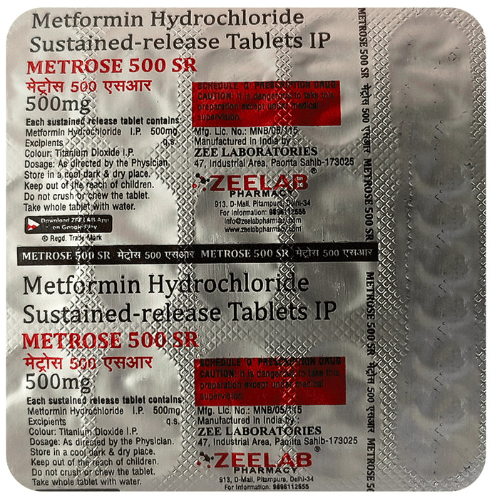 Metrose 500mg Tablet SR