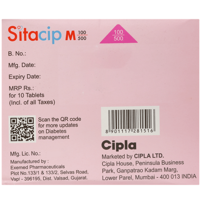 Sitacip M 100mg/500mg Tablet ER