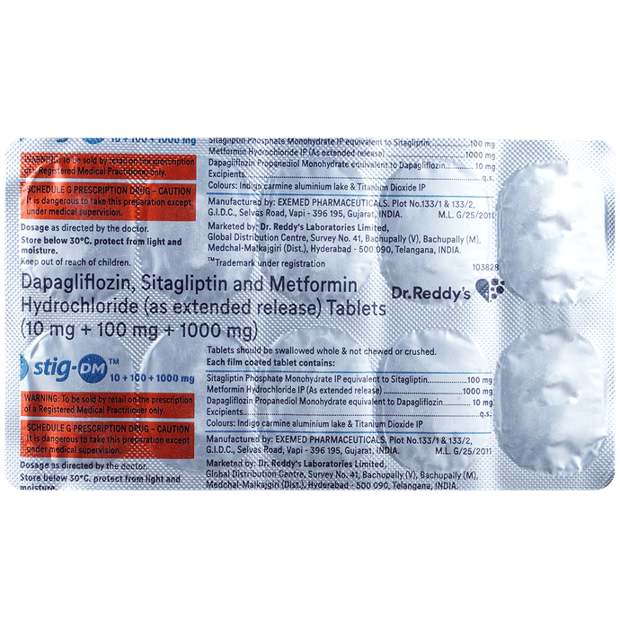 Stig DM 10mg/1000mg/100mg Tablet