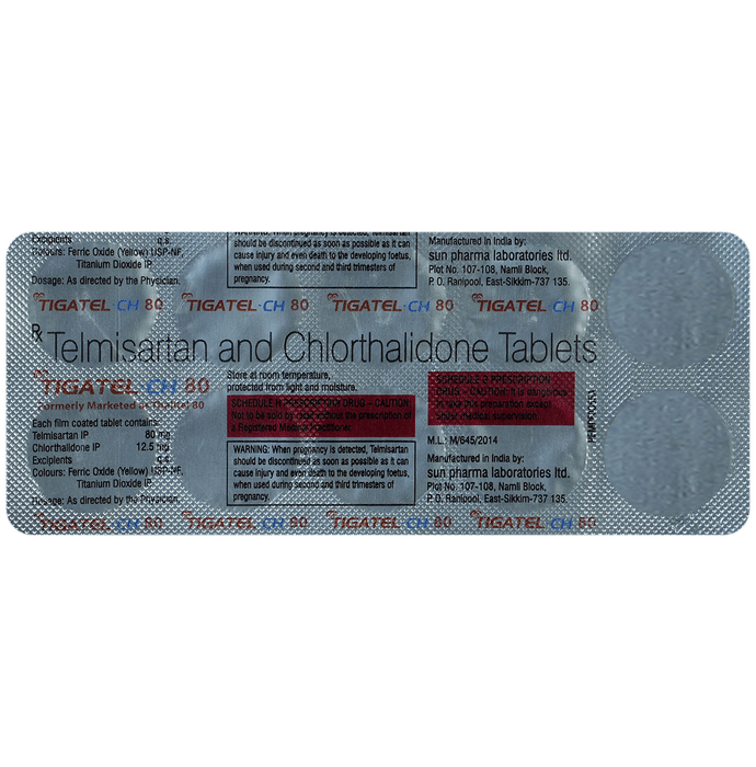 Tigatel-CH 80mg/12.5mg Tablet