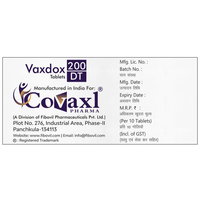 Vaxdox 200mg Tablet DT