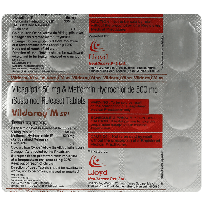 Vildaray M 500mg/50mg Tablet SR
