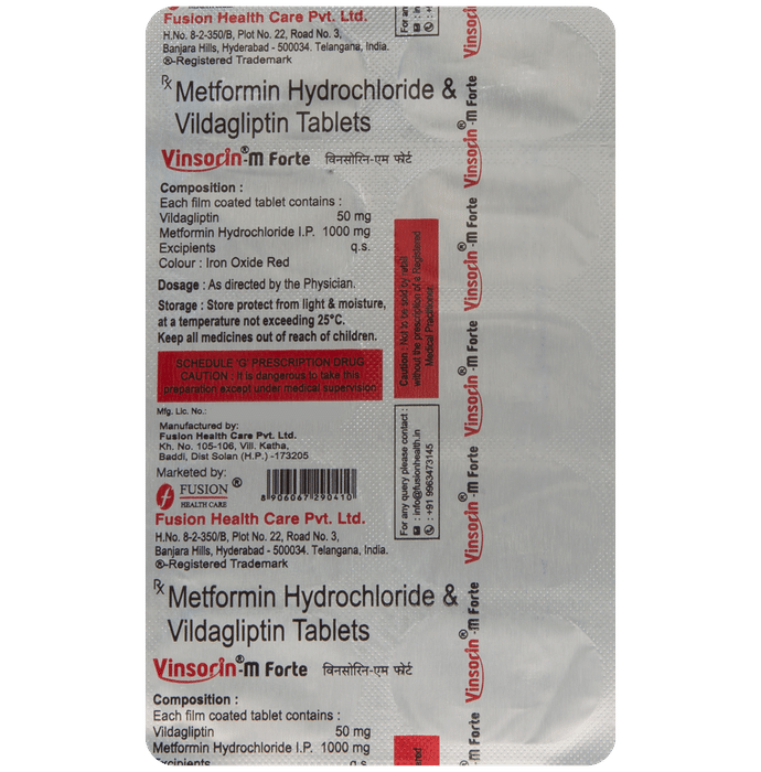 Vinsorin M Forte 1000mg/50mg Tablet