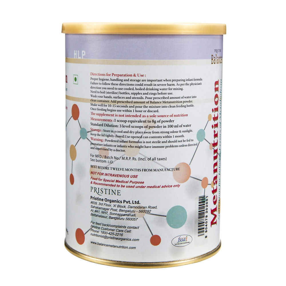 Pristine Balance Metanutrition HLP Powder (Upto 3 Years) Unflavoured