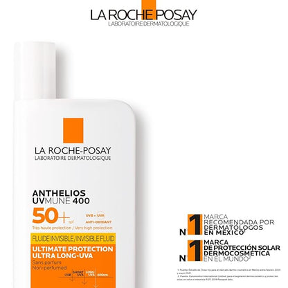 La Roche-Posay Anthelios Uvmune 400 Spf 50+ Invisible Fluid Water + Sweat Resistant, 50Ml, All