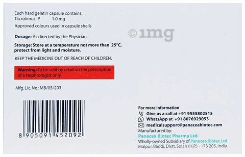 Tacrolim 1mg Capsule