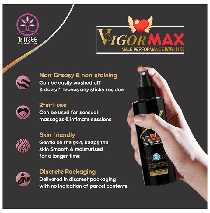 1 Tree Combo Pack of Vigor Max Sachet (8), Vigor Max Spray (100ml) & Vigor Max Pleasure Gel (100ml)