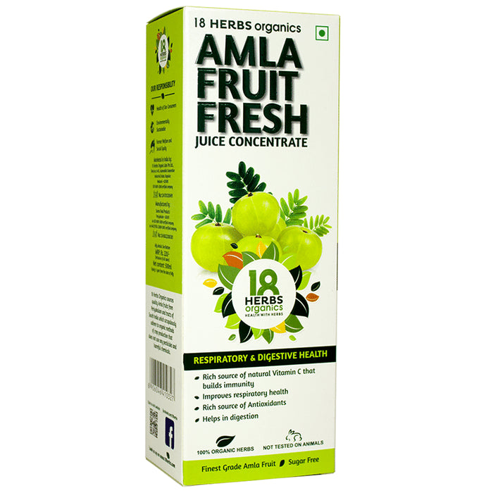 18 Herbs Organics Amla Fruit Fresh Juice Concentrate Sugar Free - Classic Derma