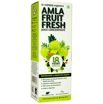 18 Herbs Organics Amla Fruit Fresh Juice Concentrate Sugar Free - Classic Derma