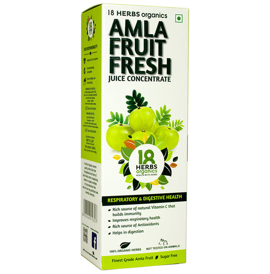 18 Herbs Organics Amla Fruit Fresh Juice Concentrate Sugar Free - Classic Derma