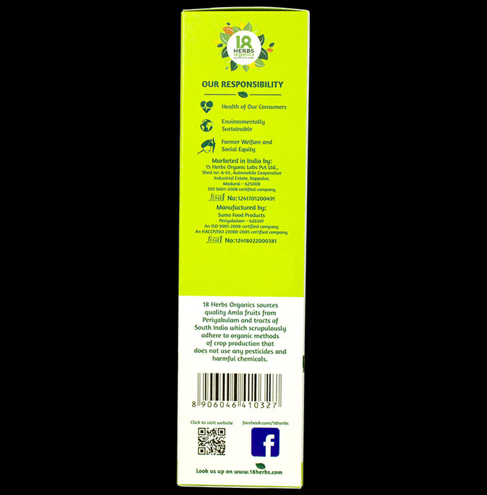 18 Herbs Organics Amla Fruit Fresh Juice Concentrate Sugar Free