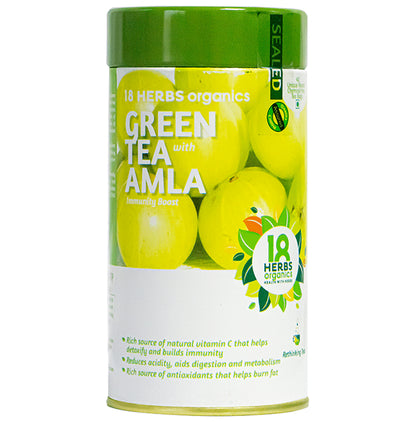18 Herbs Organics Green Tea Bag (1.25gm Each) with Amla - Classic Derma
