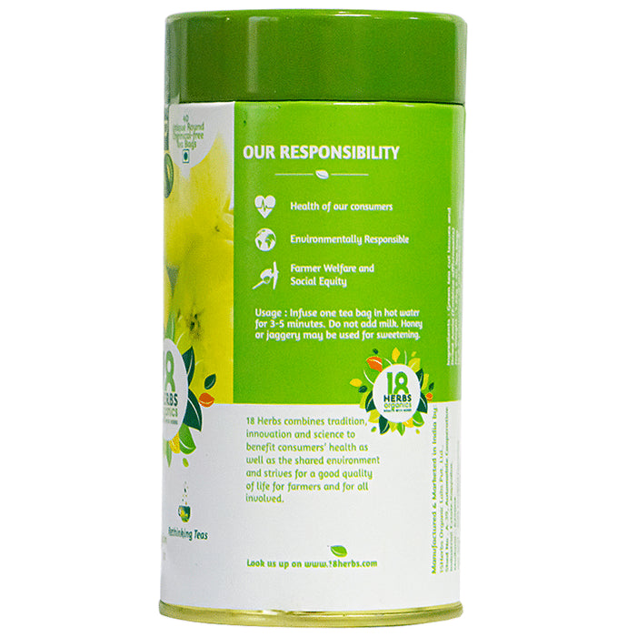 18 Herbs Organics Green Tea Bag (1.25gm Each) with Amla