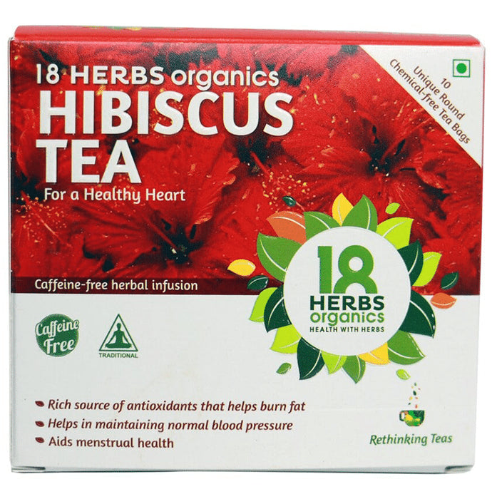 18 Herbs Organics Hibiscus Tea Bag (1.1gm Each) - Classic Derma