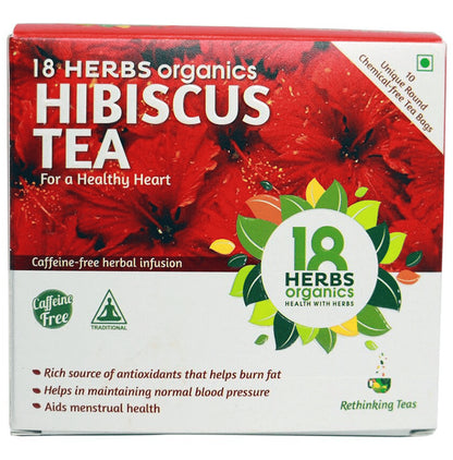 18 Herbs Organics Hibiscus Tea Bag (1.1gm Each) - Classic Derma