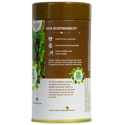 18 Herbs Organics Green Tea Bag (1.25gm Each) with Tulsi