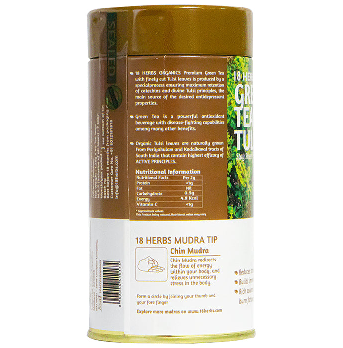 18 Herbs Organics Green Tea Bag (1.25gm Each) with Tulsi