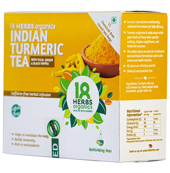 18 Herbs Organics Indian Turmeric Tea Bag (1.5gm Each)