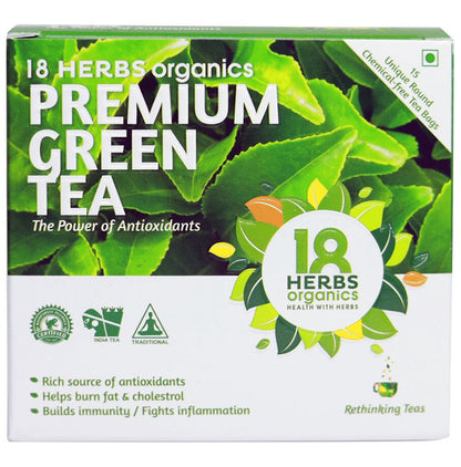 18 Herbs Organics Premium Green Tea Bag (1.25gm Each) - Classic Derma