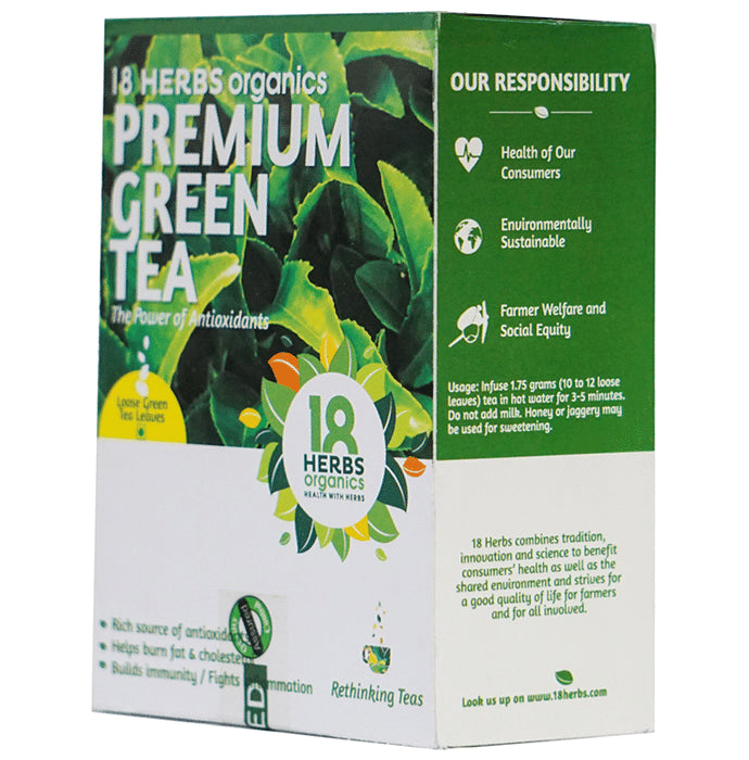 18 Herbs Organics Premium Green Tea Loose Green Tea Leaves