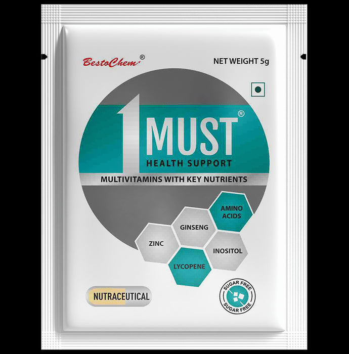 1Must Multivitamins with Key Nutrients Sachet (5gm Each) Sugar Free Orange