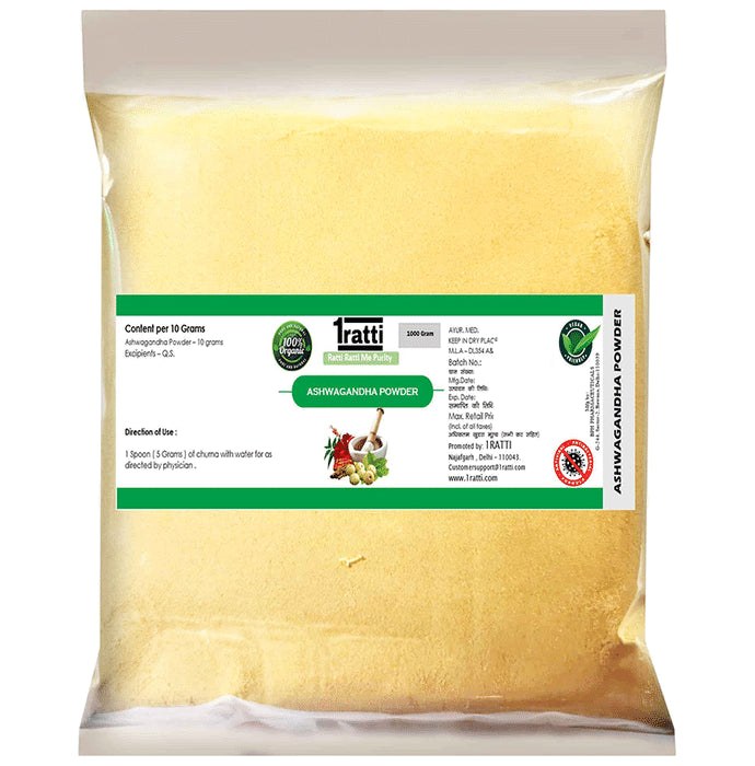 1ratti Ashwagandha Powder (1000gm Each) - Classic Derma