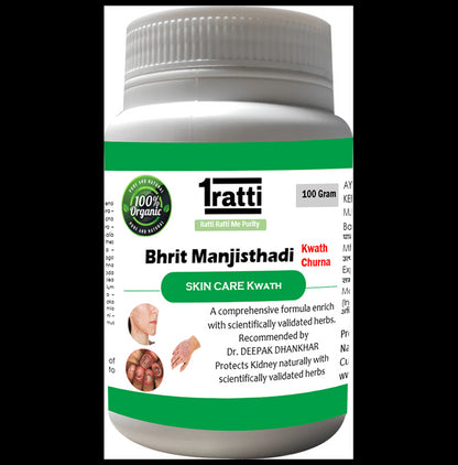 1ratti Bhrit Manjisthadi Kwath Churna (100gm Each) - Classic Derma