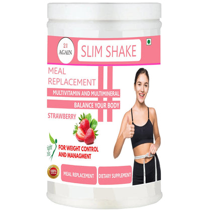 21 Again Slim Shake Meal Replacement Powder Strawberry - Classic Derma