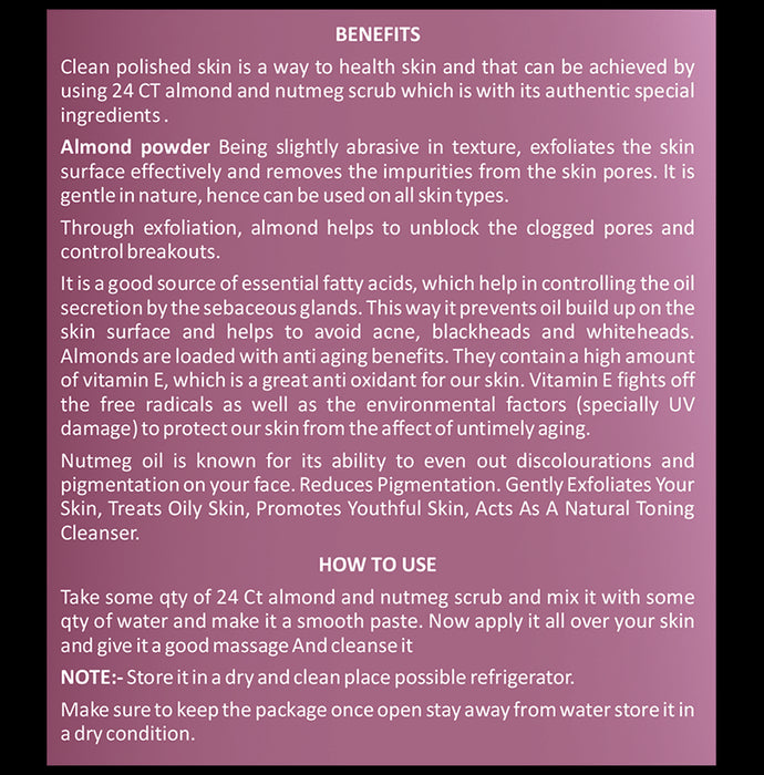 24 CT Naturals Almond and Nutmeg Scrub