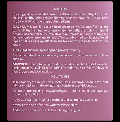 24 CT Naturals Aloe Rose Mudmask