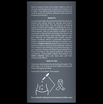 24 CT Naturals Diabetic Vein Care Nabhi Chikitsa Oil