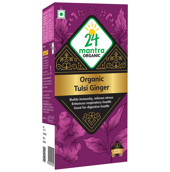 24 Mantra Organic Tulsi Ginger Tea - Classic Derma