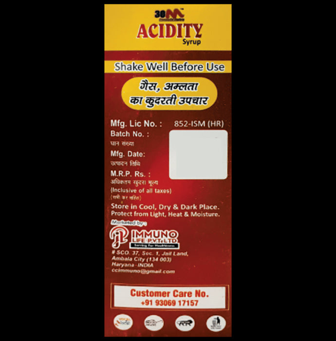 30M Acidity Syrup (200ml Each) Sugar Free