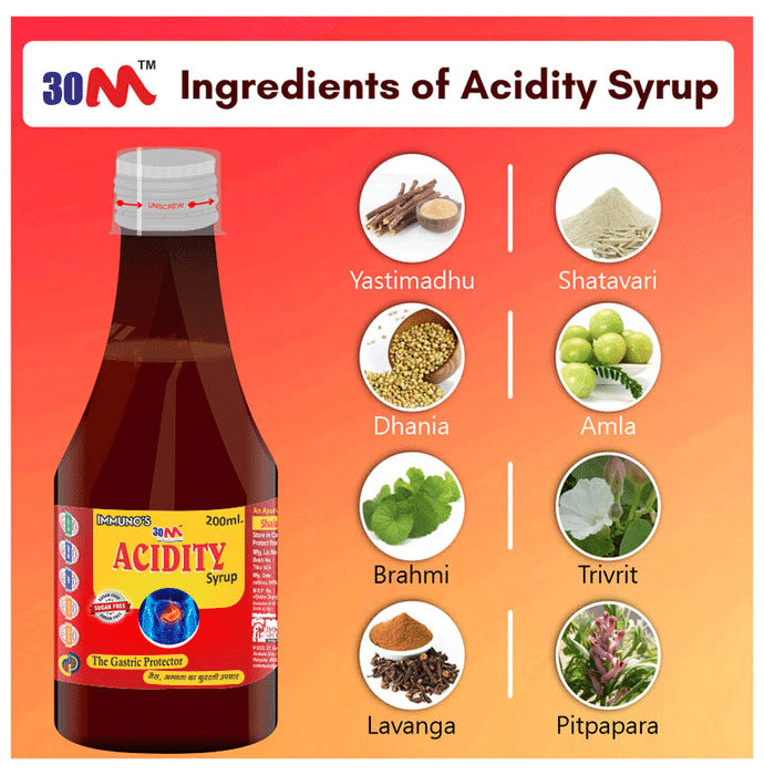 30M Acidity Syrup (200ml Each) Sugar Free