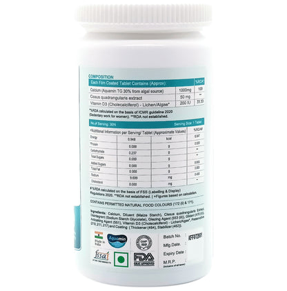 6th and Natural Algal Calcium with Vegan Vitamin D3 Tablet