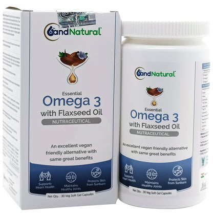6th and Natural Essential Omega 3 with Flaxseed Oil Veg Softgel Capsule - Classic Derma