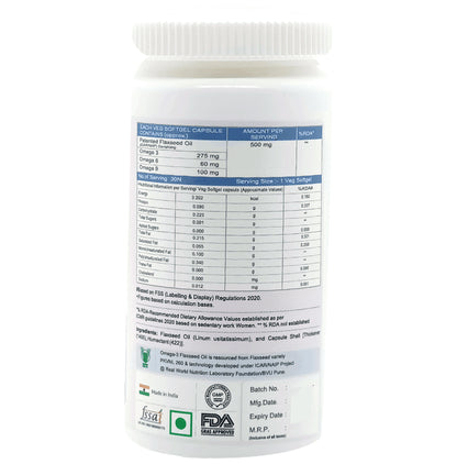 6th and Natural Essential Omega 3 with Flaxseed Oil Veg Softgel Capsule