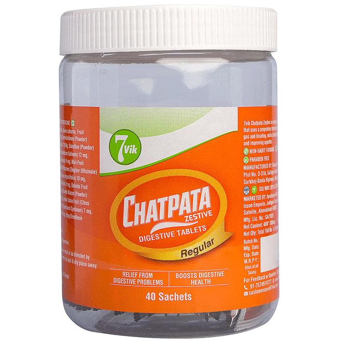 7vik Chatpata Zestive Digestive Tablet - Classic Derma