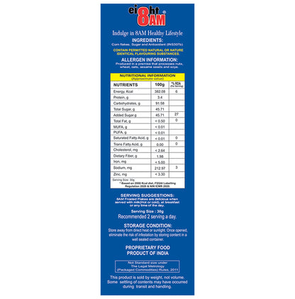 8AM Frosted Flakes Crispy Crunchy Delicious (480gm Each) Box