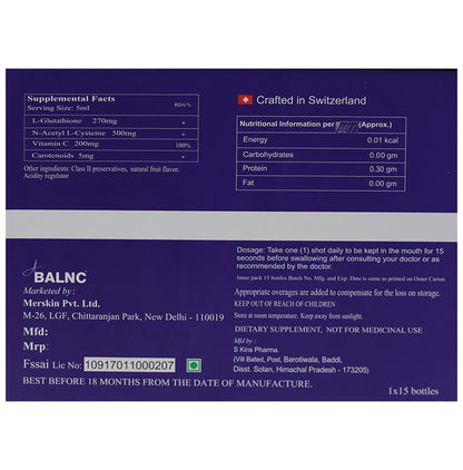 A Balnc Glow Oral Shots | With Glutathione, NAC, Vitamin C & Carotenoids for Skin