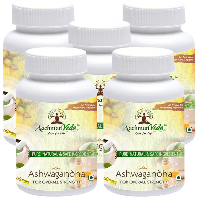 Aachman Veda Ashwagandha Capsule 500mg for Overall Strength (60 Each) - Classic Derma