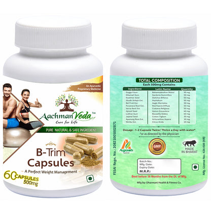 Aachman Veda B-Trim Capsule with Aachman Veda Curcumin Drop 30ml Free